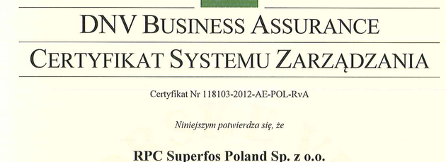 Notre usine polonaise à présent certifiée ISO 14001